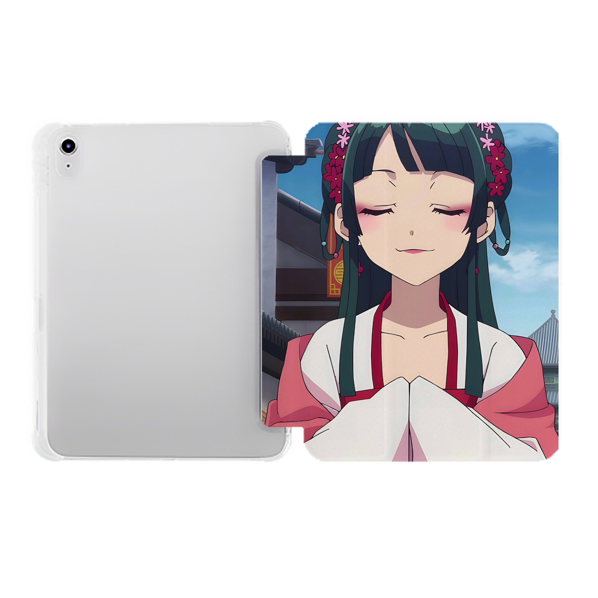 （画像用） 薬屋のひとりごと The Apothecary Diaries IPad ケース ペン収納付き 三つ折りスタンド PUレザー×シリコン 対応機種9.5/10.5/10.9インチ
